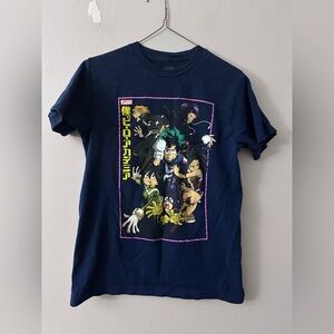 Kids My Hero Academia Navy Graphic Tee - Anime Character Print